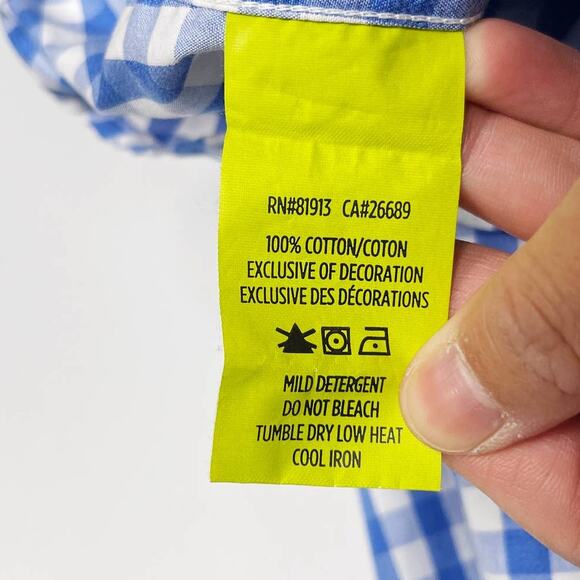 Robert Graham Men XL Blue White Check Plaid Button Down Shirt Classic Fit Cotton - Picture 8 of 8